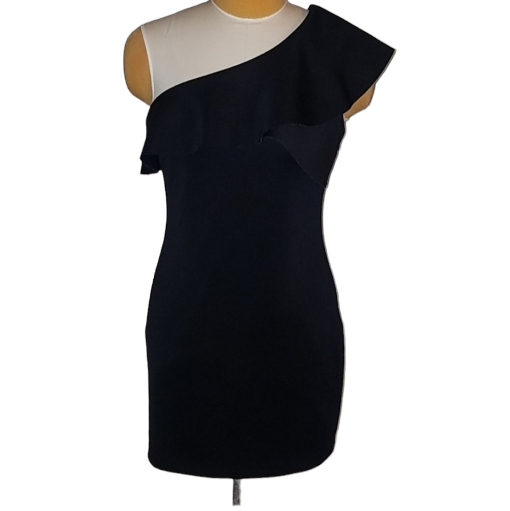 Express Black Asymmetrical Classy Date Night Cocktail Party Dress